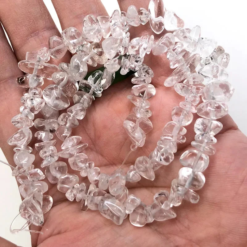 Natural Irregular Gravel Crystal Quartz Beads for Jewelry Making