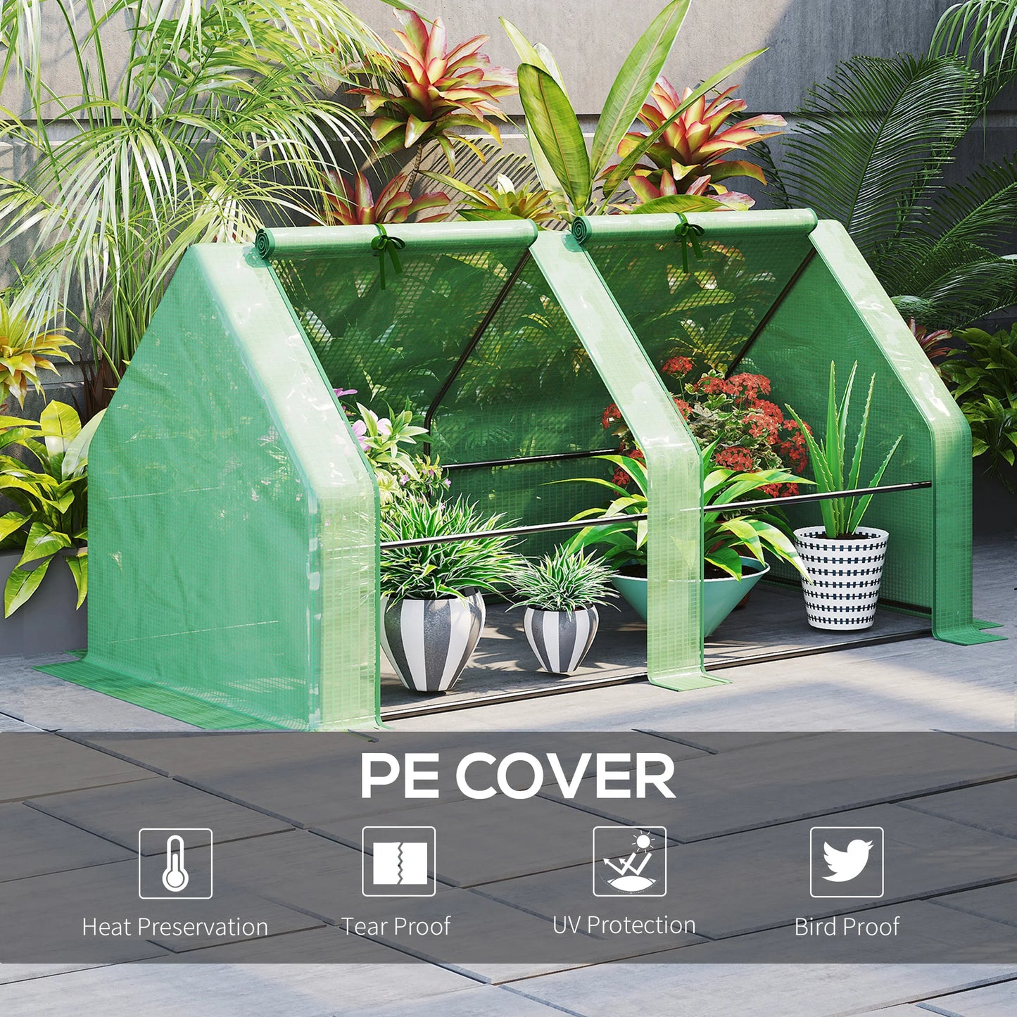 6 Foot Mini Greenhouse Tunnel for Gardening and Flower Plants