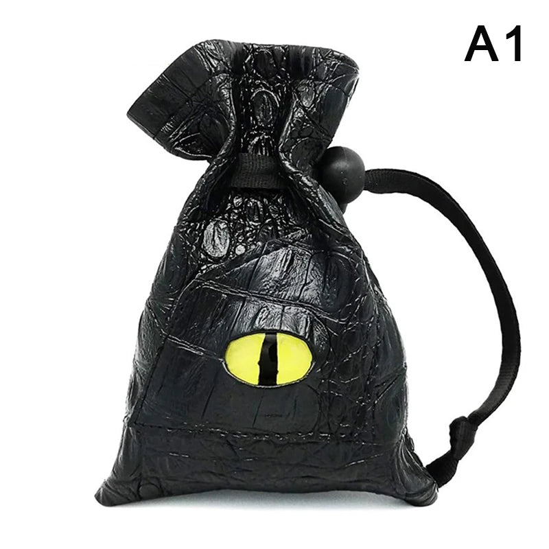 PU Leather Drawstring Dice Bag For DND Tarot Cards Storage