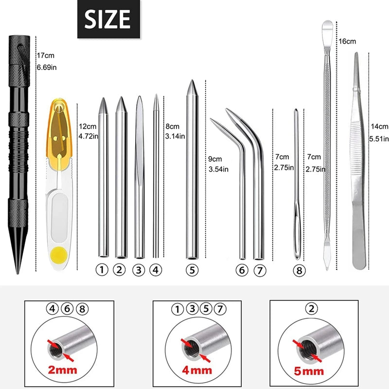 12 Pcs Paracord Tools Set With Stainless Steel Knotter