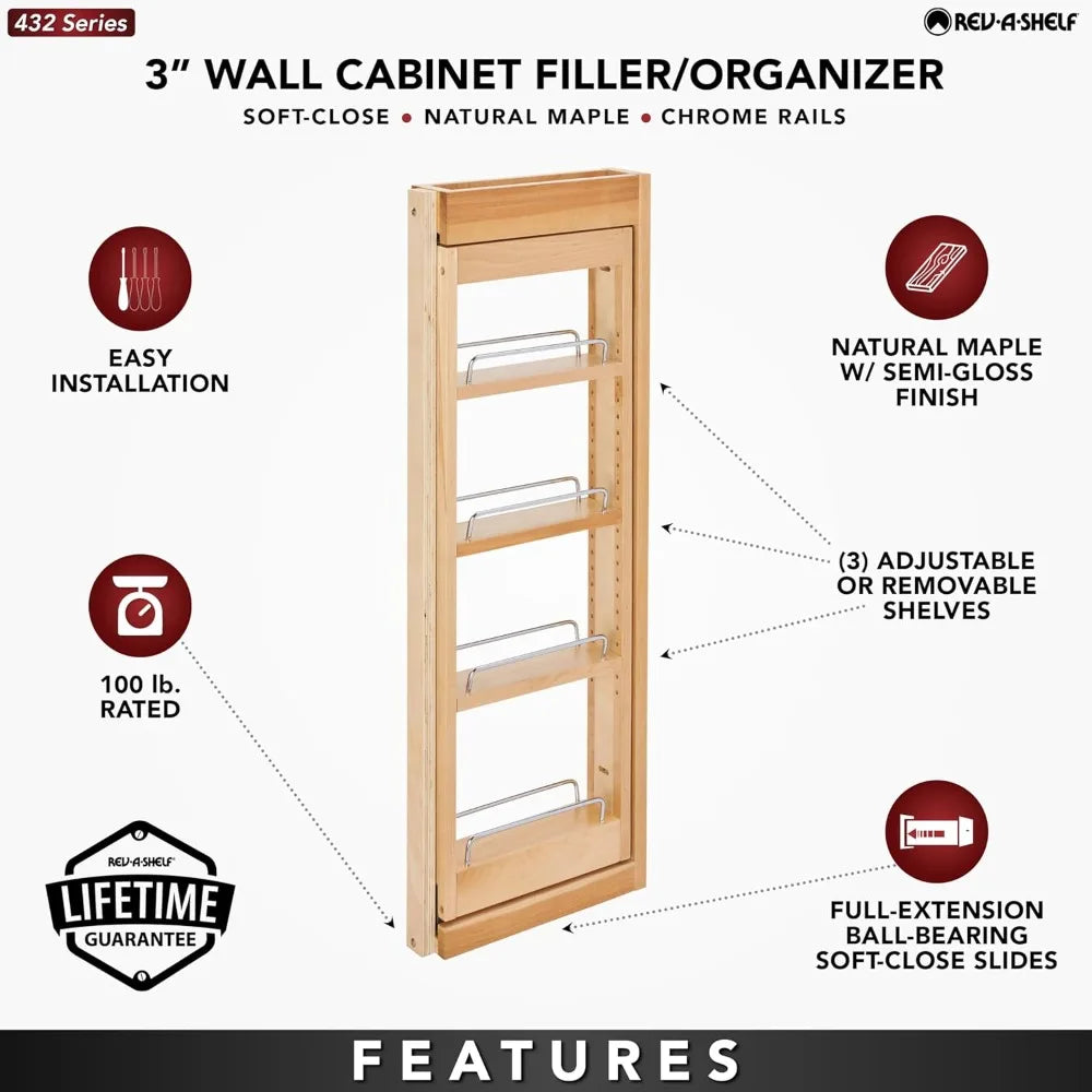 Rev A Shelf Pullout Wooden Organizer for Kitchen Cabinets