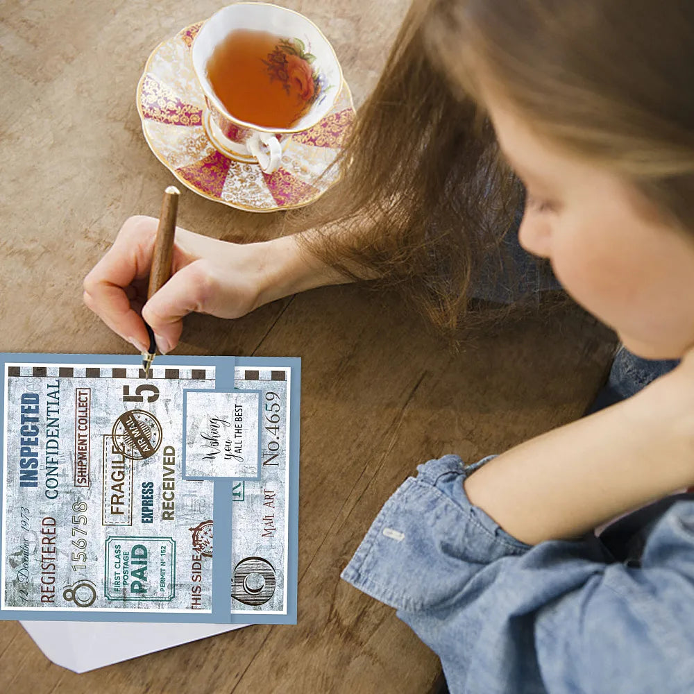 Vintage Air Ticket Clear Stamps for Scrapbooking and Card Making