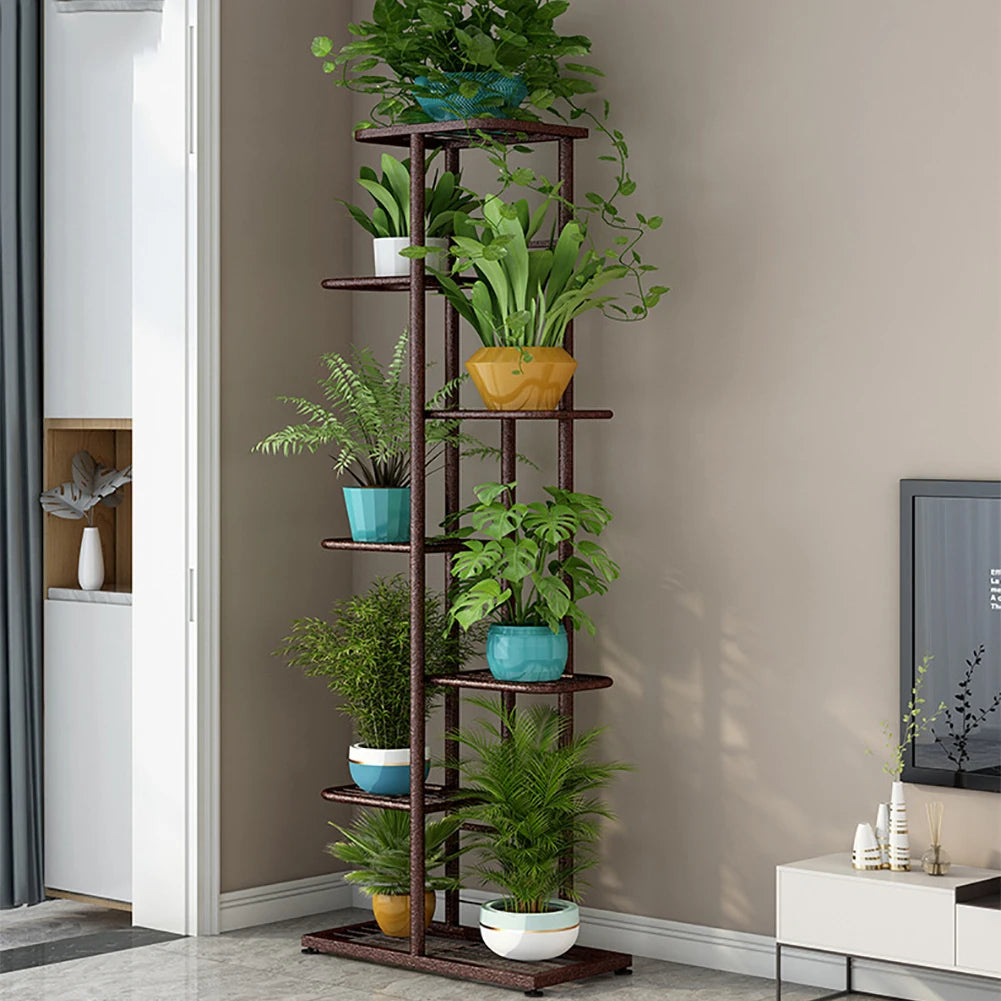 Metal 7 Tier Plant Stand 8 Pot Holder for Indoor and Outdoor Use