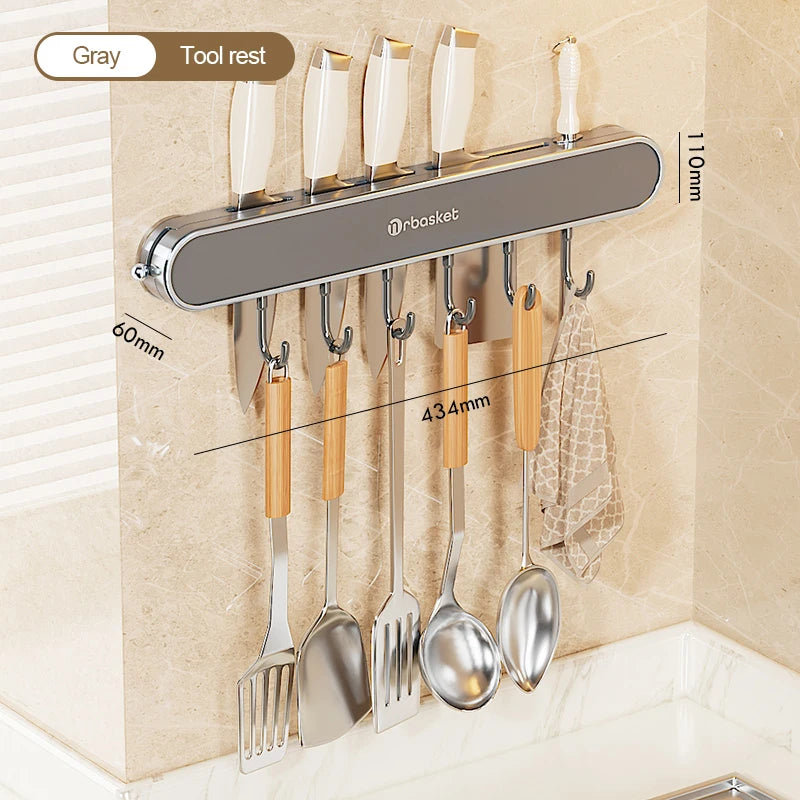 Wall Mounted Suction Cup Kitchen Shelf Storage Rack