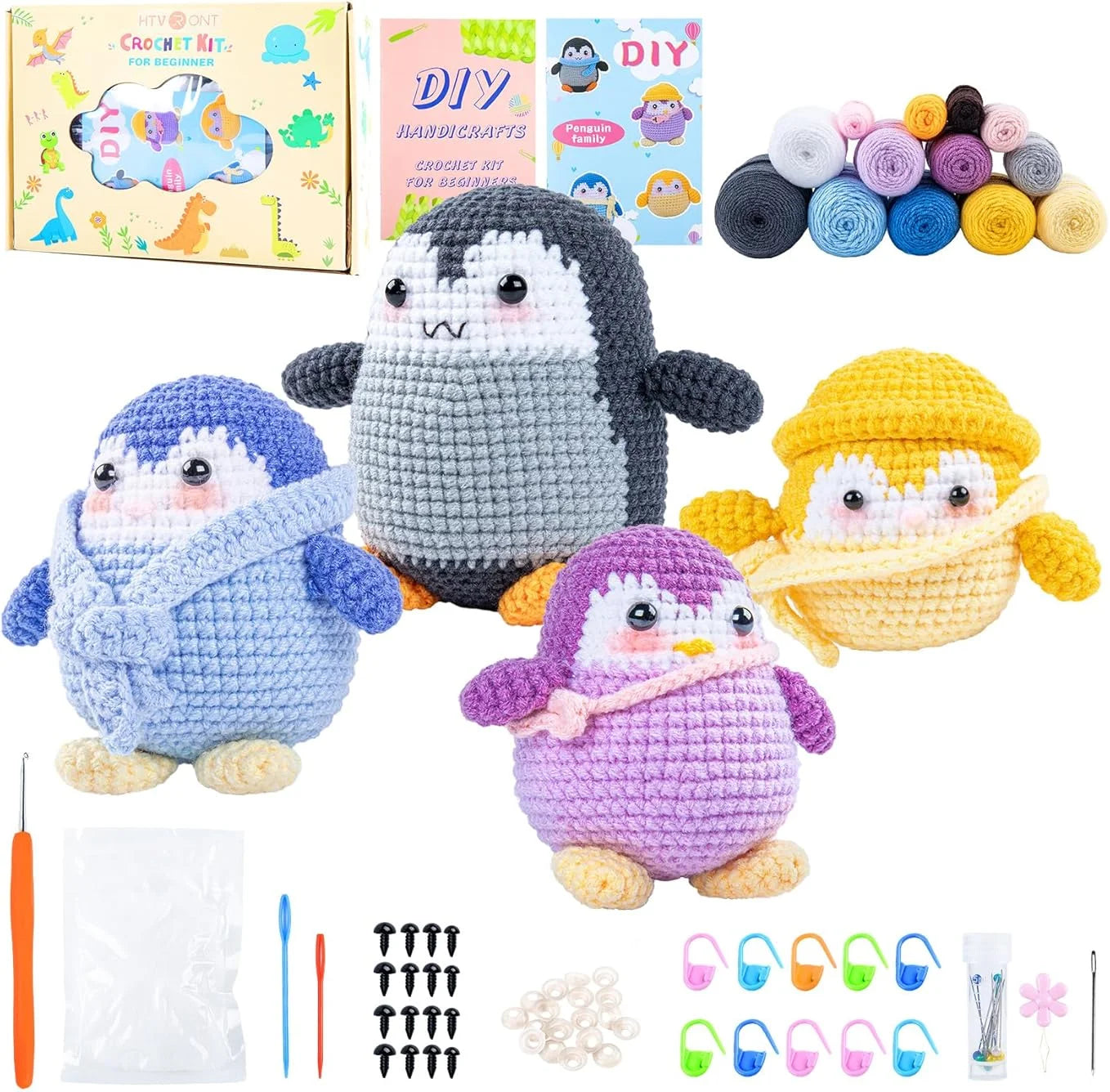 HTVRONT Crochet Animal Kit for Beginners with Video Tutorial