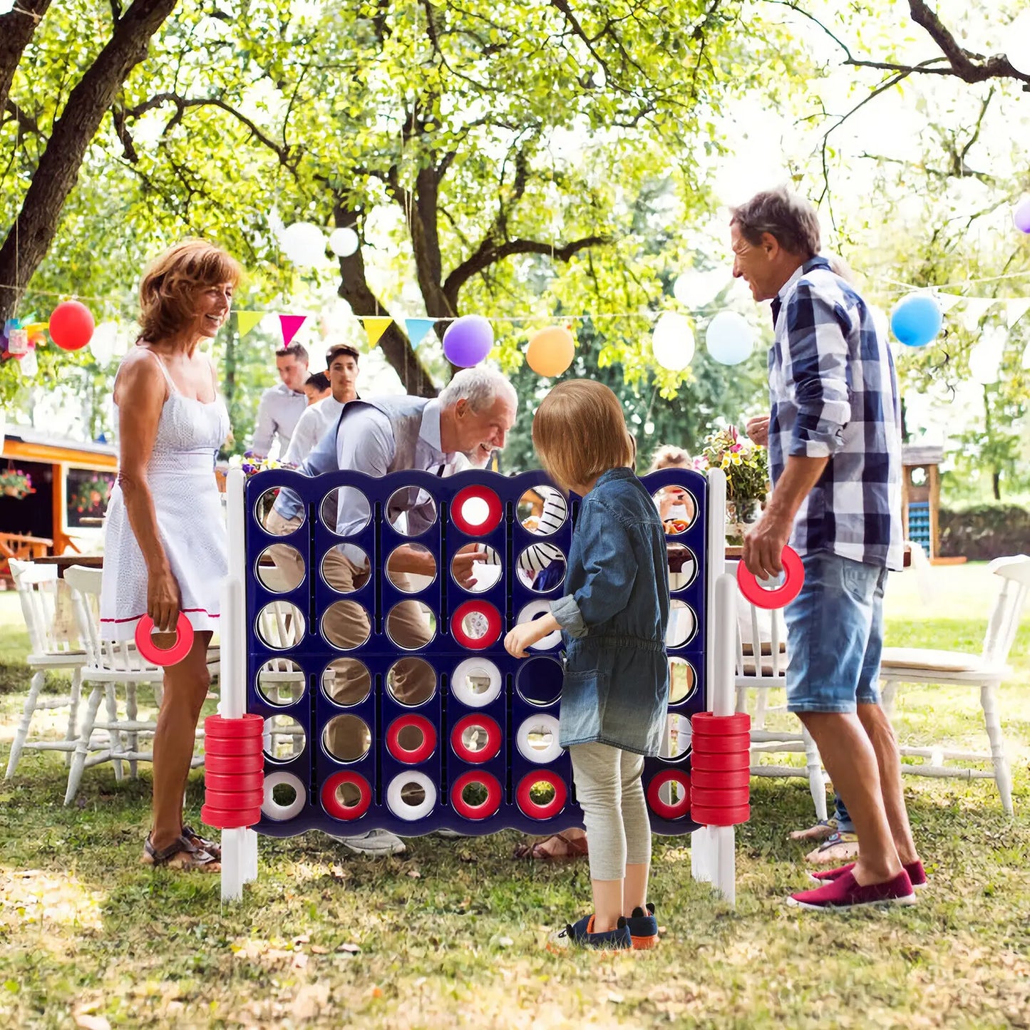 Costway Giant 4 In A Row Outdoor Indoor Party Family Game