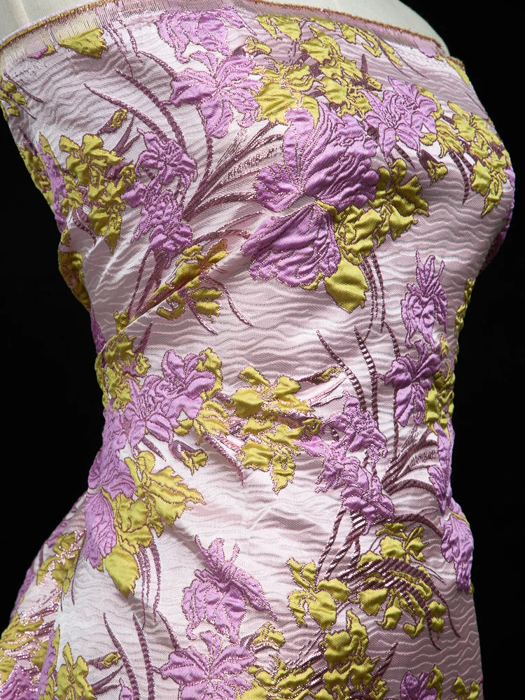 African Brocade Lace Fabrics for Elegant Party Dresses 5 Yards