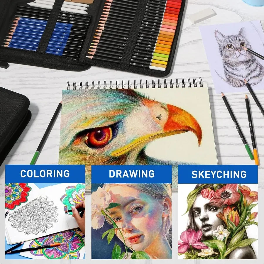 146 Pieces Drawing and Sketching Colored Pencils Art Set