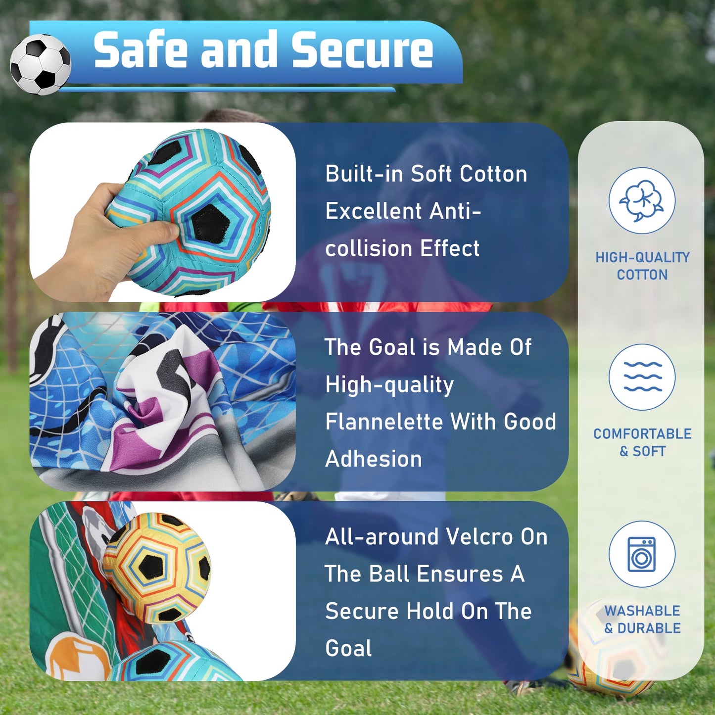 VATOS Foldable Football Ball Game Set For Kids Outdoor Play