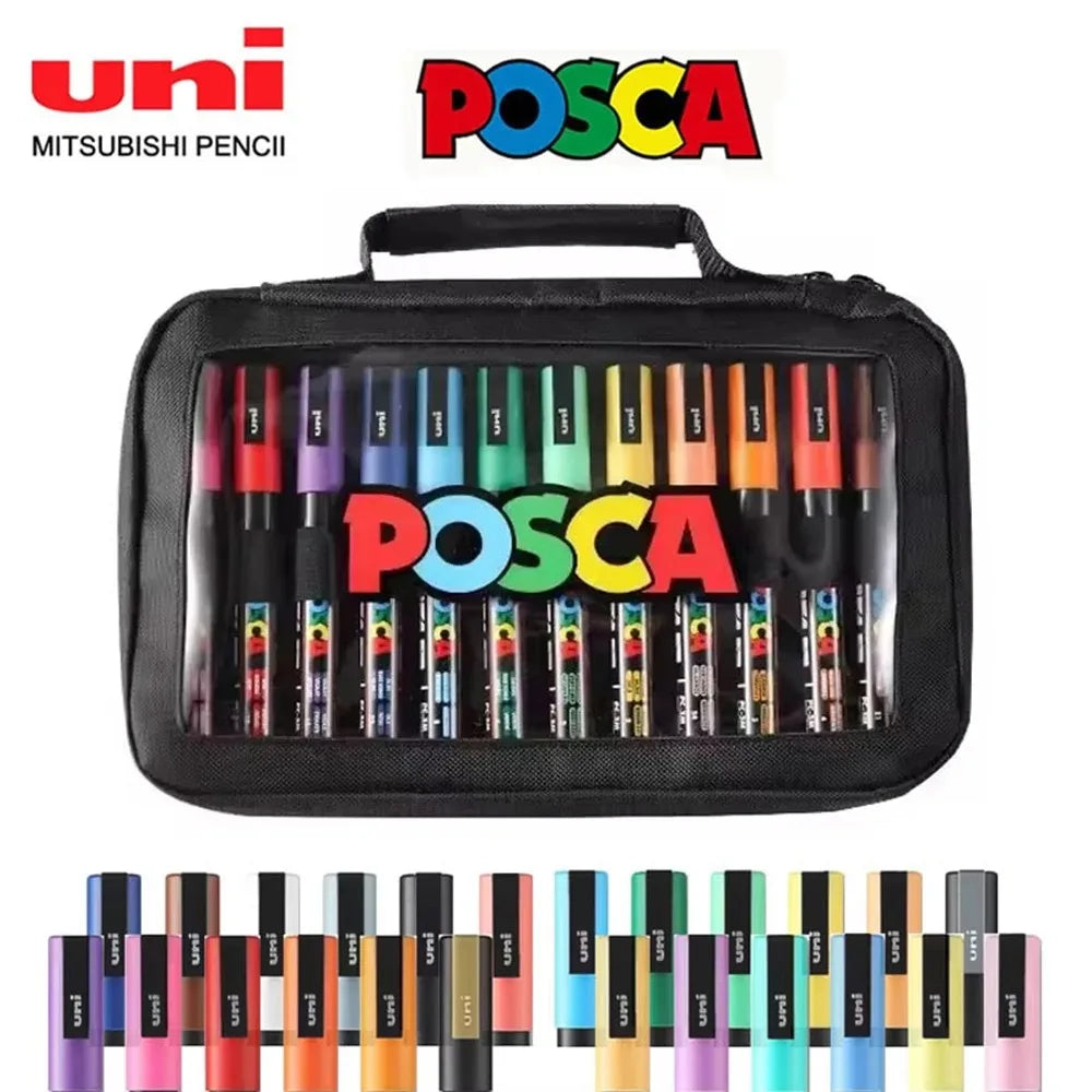 24 Piece Japan UNI POSCA Markers Set for Art and DIY Projects