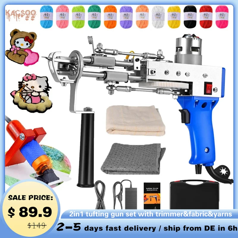 2 in 1 Tufting Gun Set with Carpet Trimmer for Rug Making