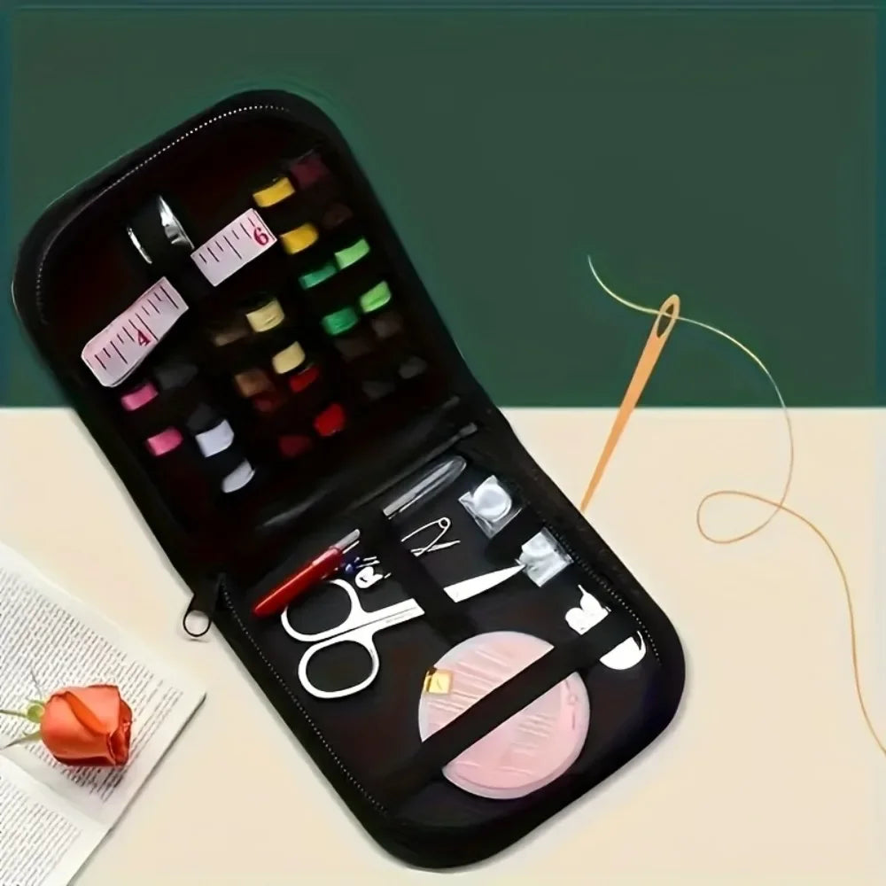 Mini Canvas Sewing Kit Travel Set With Thread Scissors