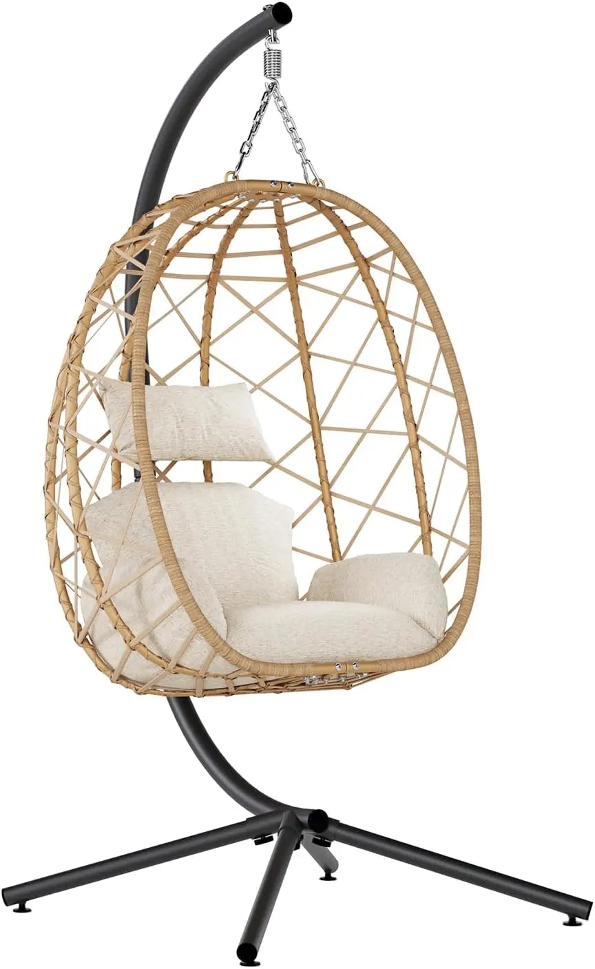 Egg Swing Chair with Stand for Indoor and Outdoor Relaxation