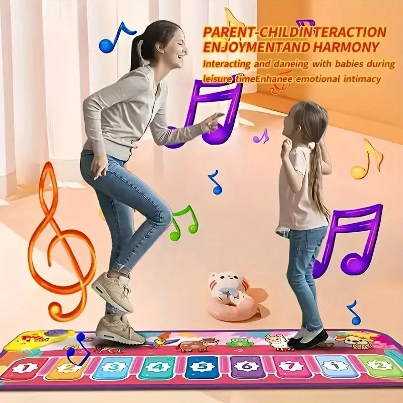 Interactive Red Piano Dance Mat For Kids Educational Play