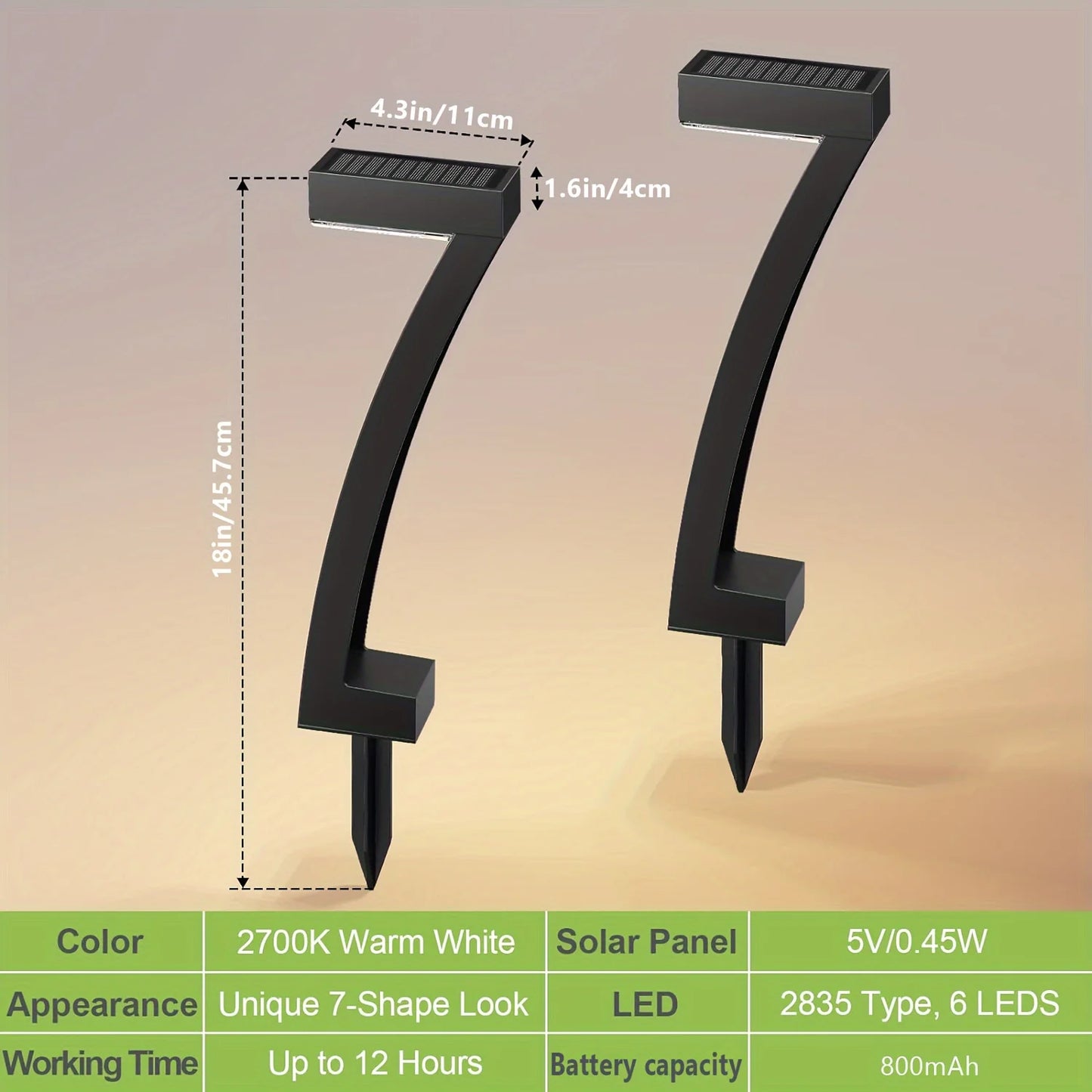 6 Pack Bright Solar Outdoor Pathway Lights with Auto On Off