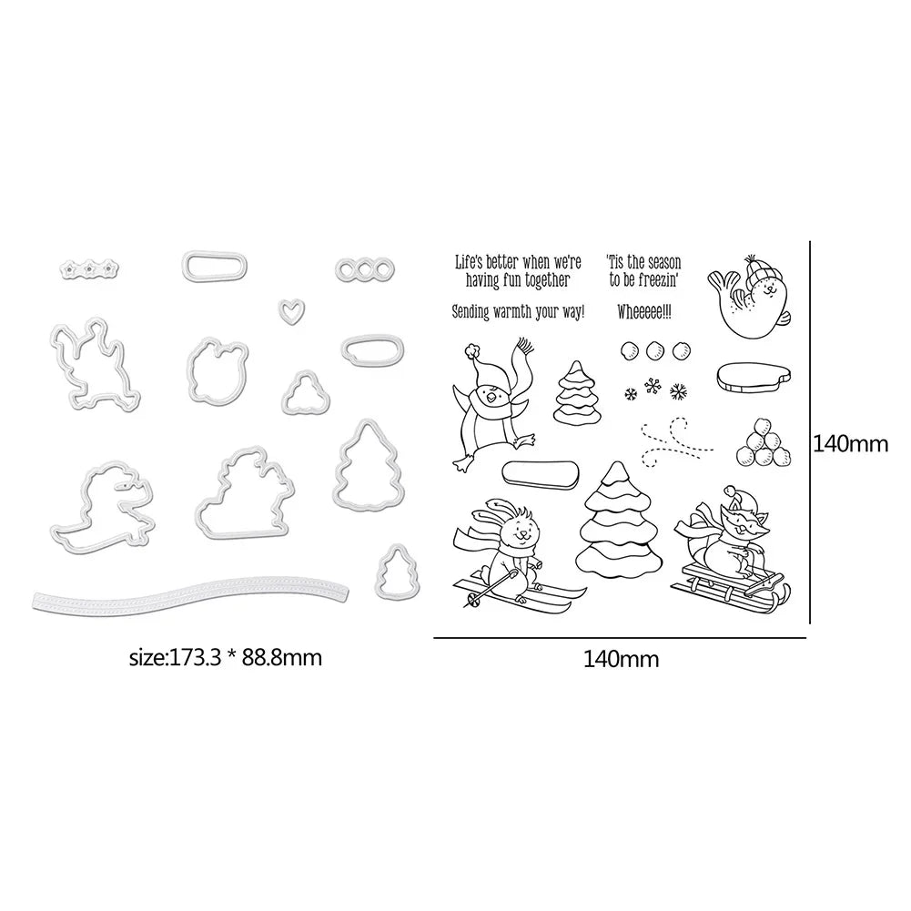 Christmas Cutting Die Transparent Seal Stamp for DIY Crafts