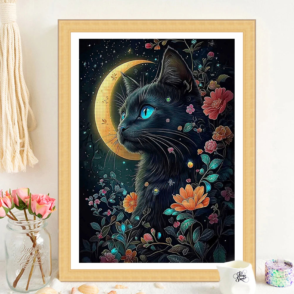Cat Cross Stitch Kit 11Ct Eco Cotton Thread 28X38Cm