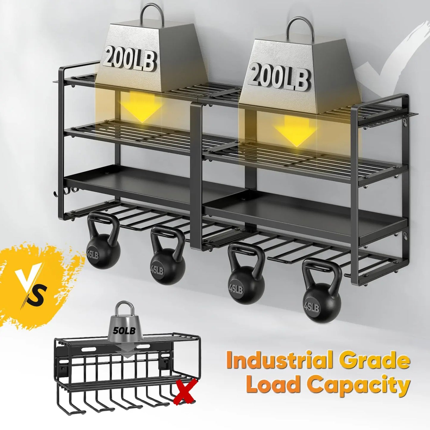 Power Tool Organizer Wall Mount Heavy Duty 4 Layer Rack