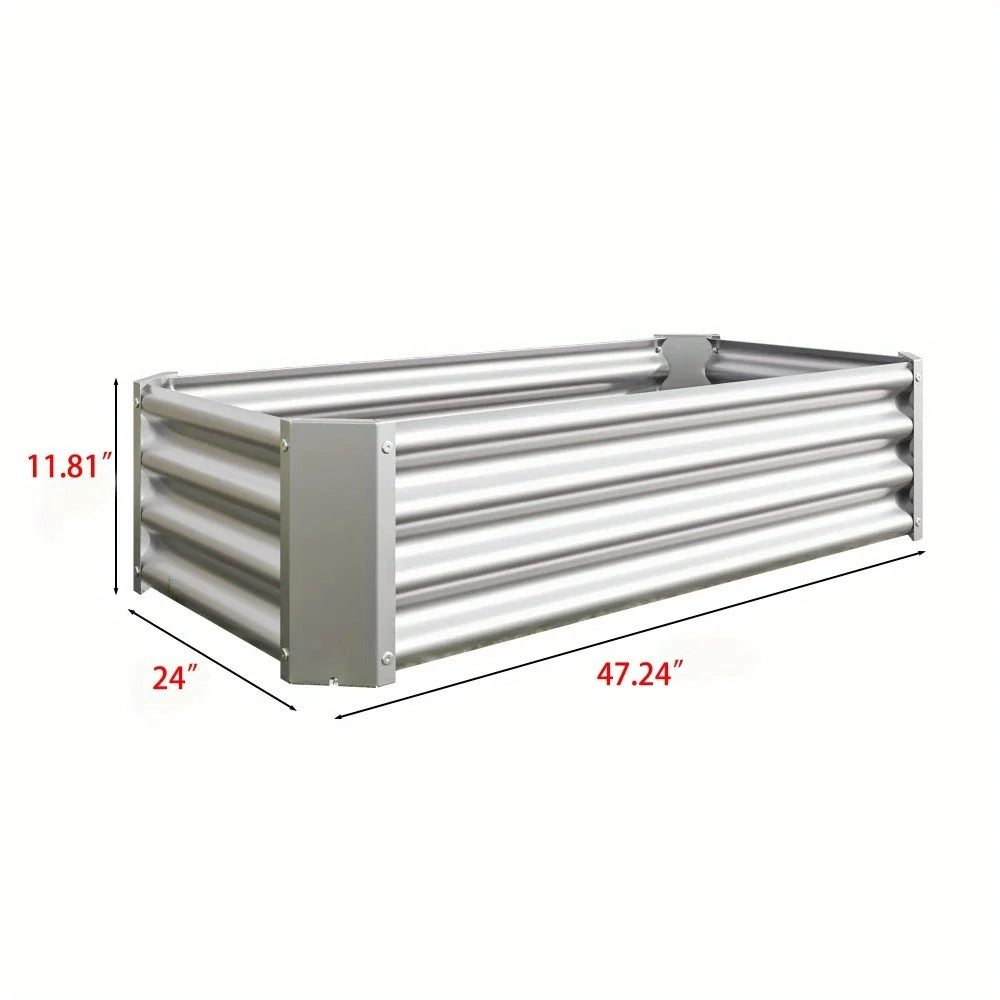 Galvanized Steel Raised Garden Bed Kit for Outdoor Planting