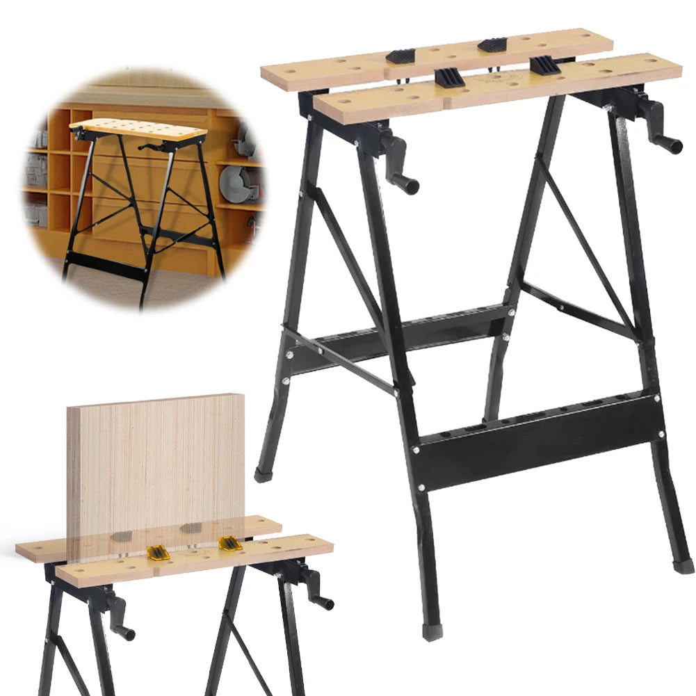 Folding Table Saw Horse Workbench Bench Dogs Protractor