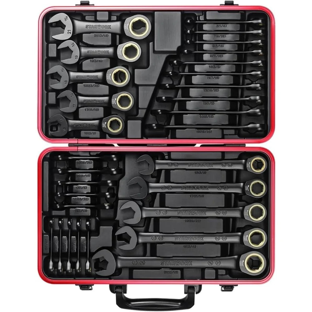 True Mechanic 30 Piece 120T SAE Metric Ratcheting Wrench Set