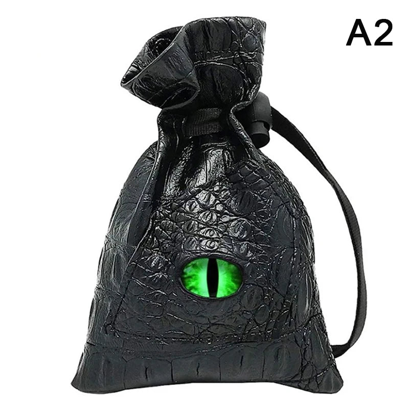 PU Leather Drawstring Dice Bag For DND Tarot Cards Storage