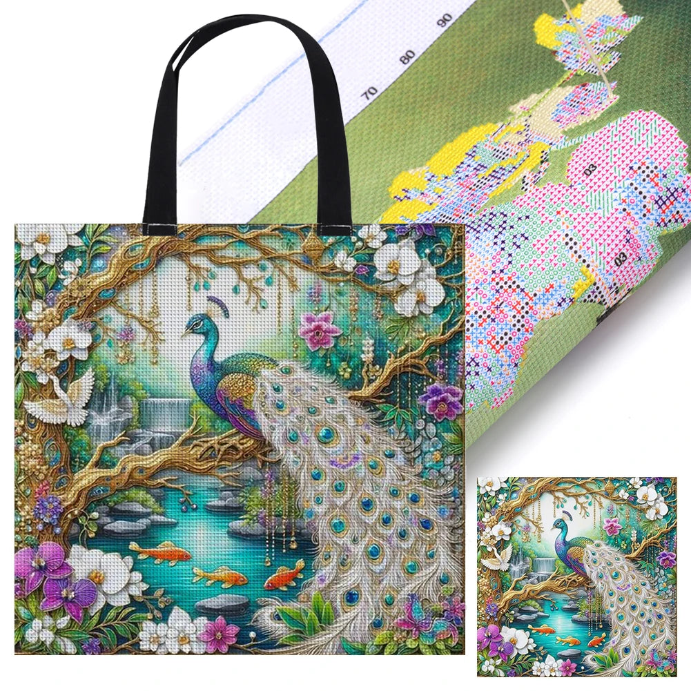 Personalized Embroidery Kit Bag Cross Stitch Cat Parrot