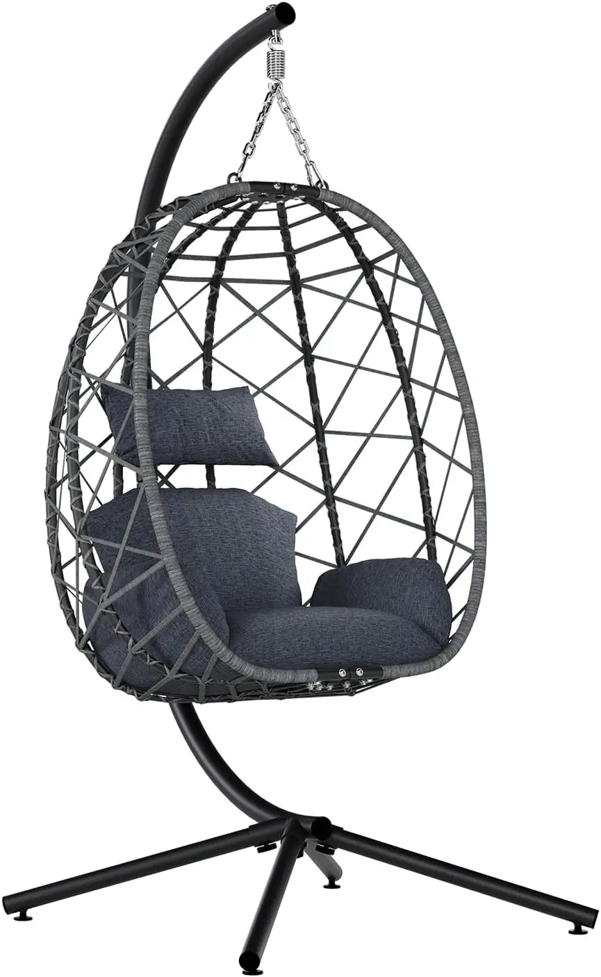 Egg Swing Chair with Stand for Indoor and Outdoor Relaxation