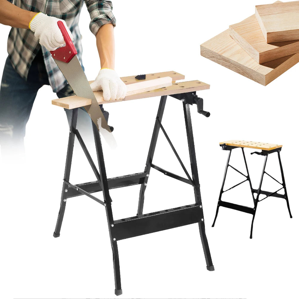 Folding Table Saw Horse Workbench Bench Dogs Protractor