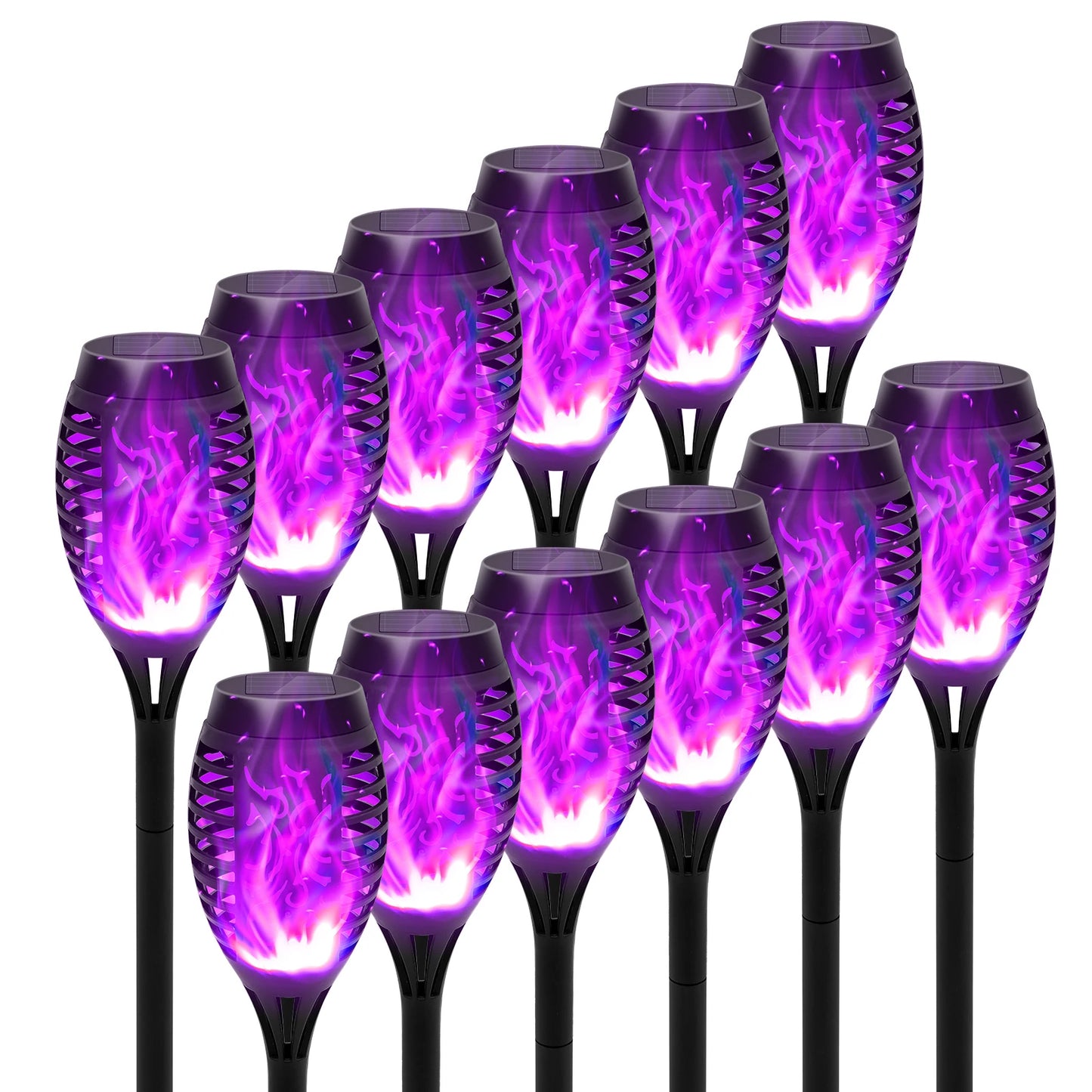 Green Solar Flame Light Outdoor Waterproof Torch for Garden