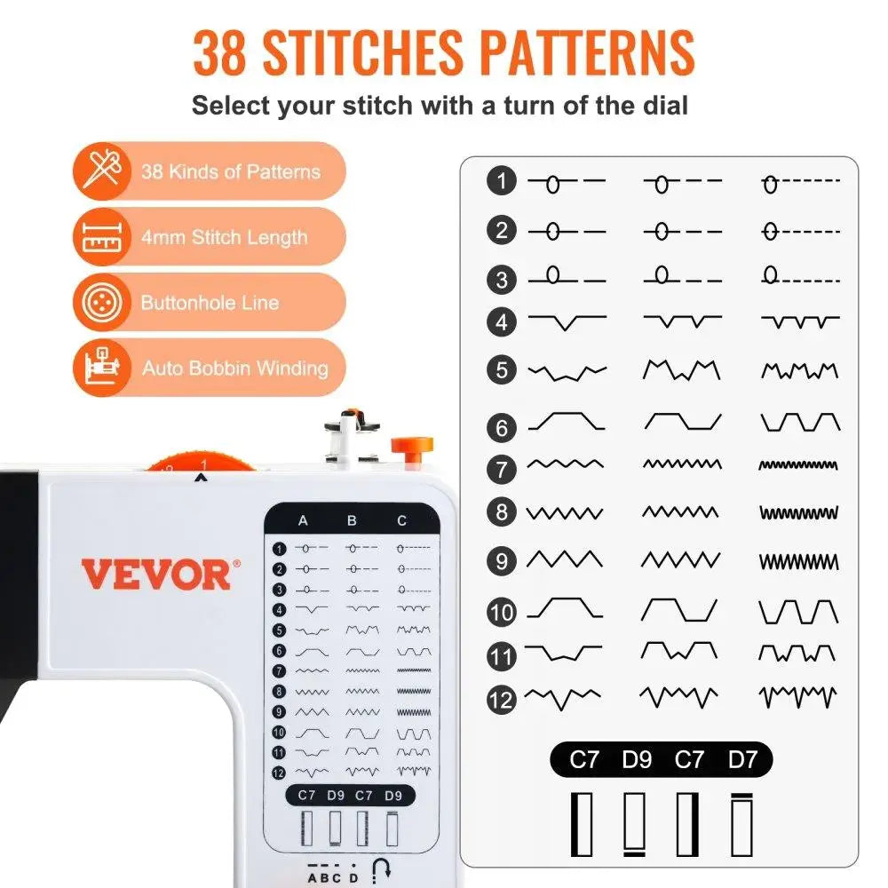 Portable Sewing Machine for Beginners With 38 Stitches