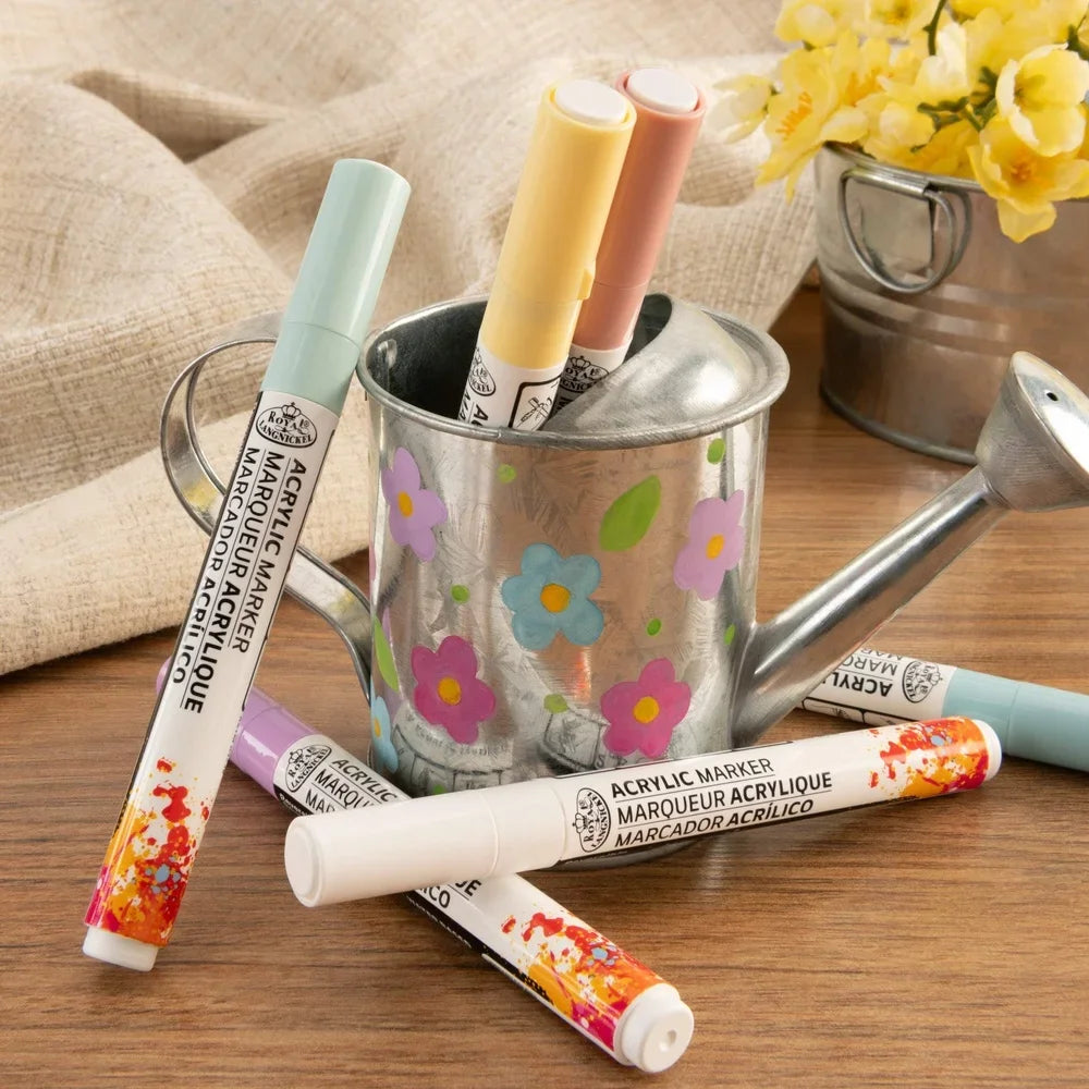 6 Piece Reversible Acrylic Art Markers for Crafts and DIY