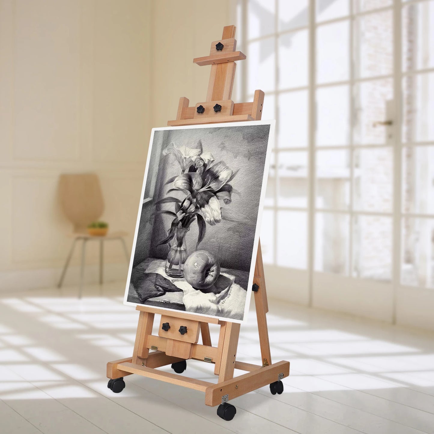 Height Adjustable Portable Wooden Artist Easel Stand 56 to 91 Inch