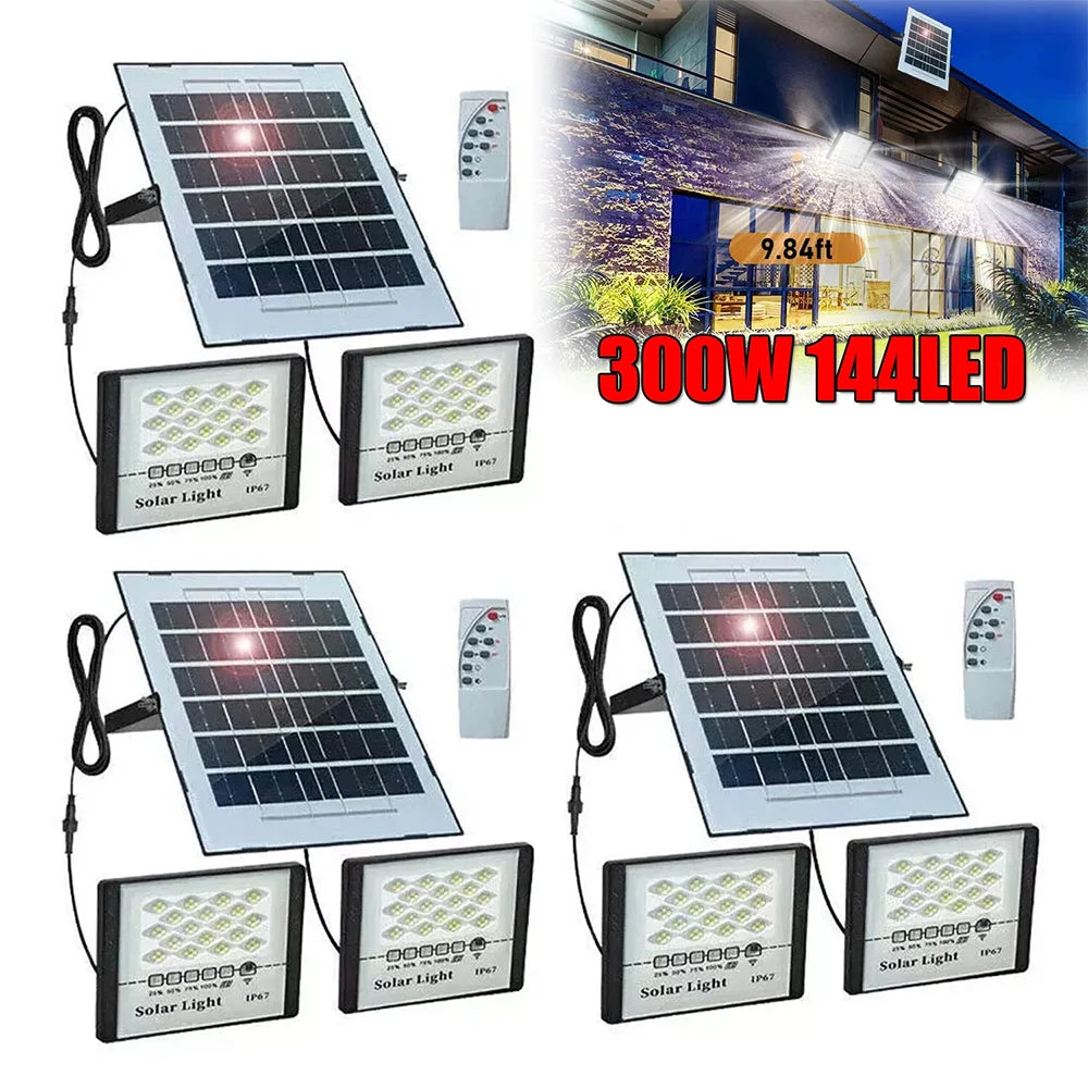 300W LED Solar Street Lights Waterproof Outdoor Flood Lamps
