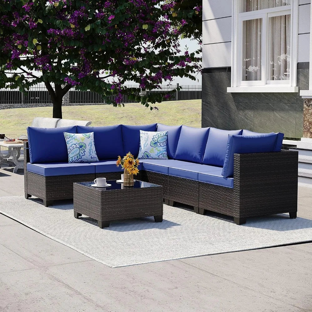 Outdoor Rattan Sectional Sofa Set for Garden and Patio