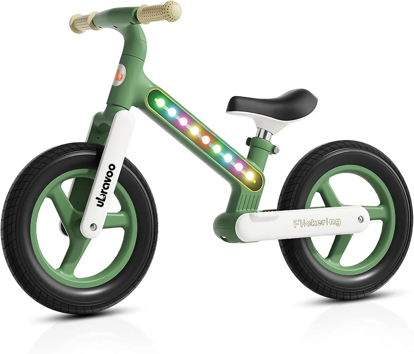 Ubravoo Balance Bike For Kids With Lights Adjustable Seat
