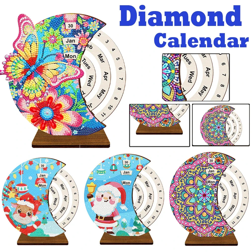 Diamond Art Rotating Calendar Desk Decor Kit for Home