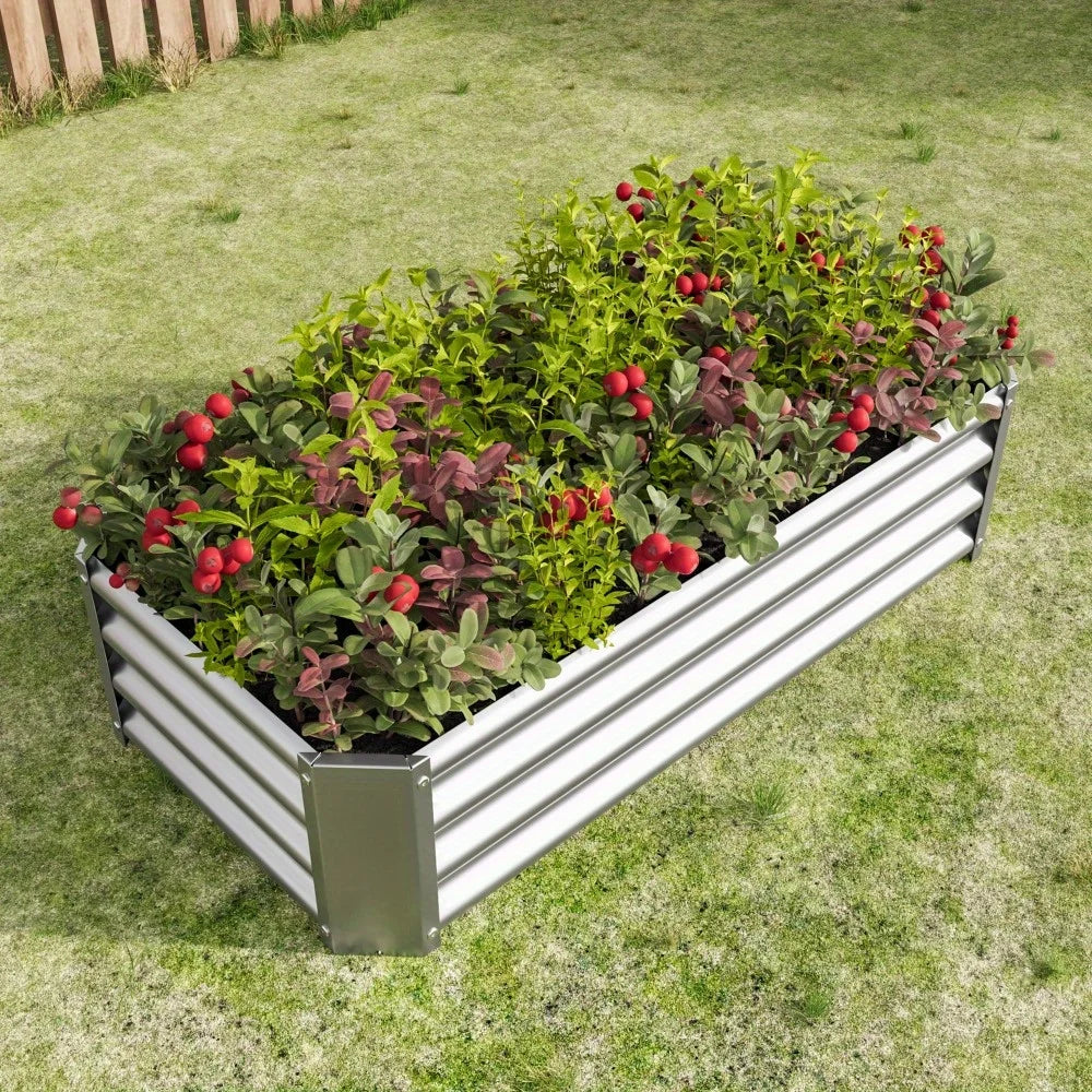 Galvanized Steel Raised Garden Bed Kit for Outdoor Planting