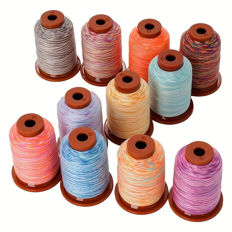 Rainbow Variegated Polyester Sewing Thread Set 5000Y 24 Spools