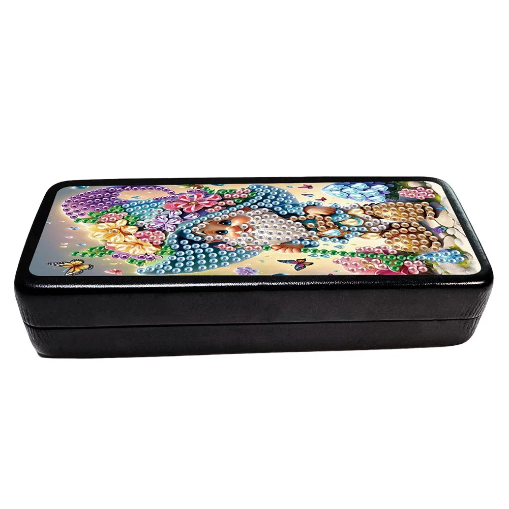 Holy Mother Diamond Painting Eyeglasses Case with Rhinestones