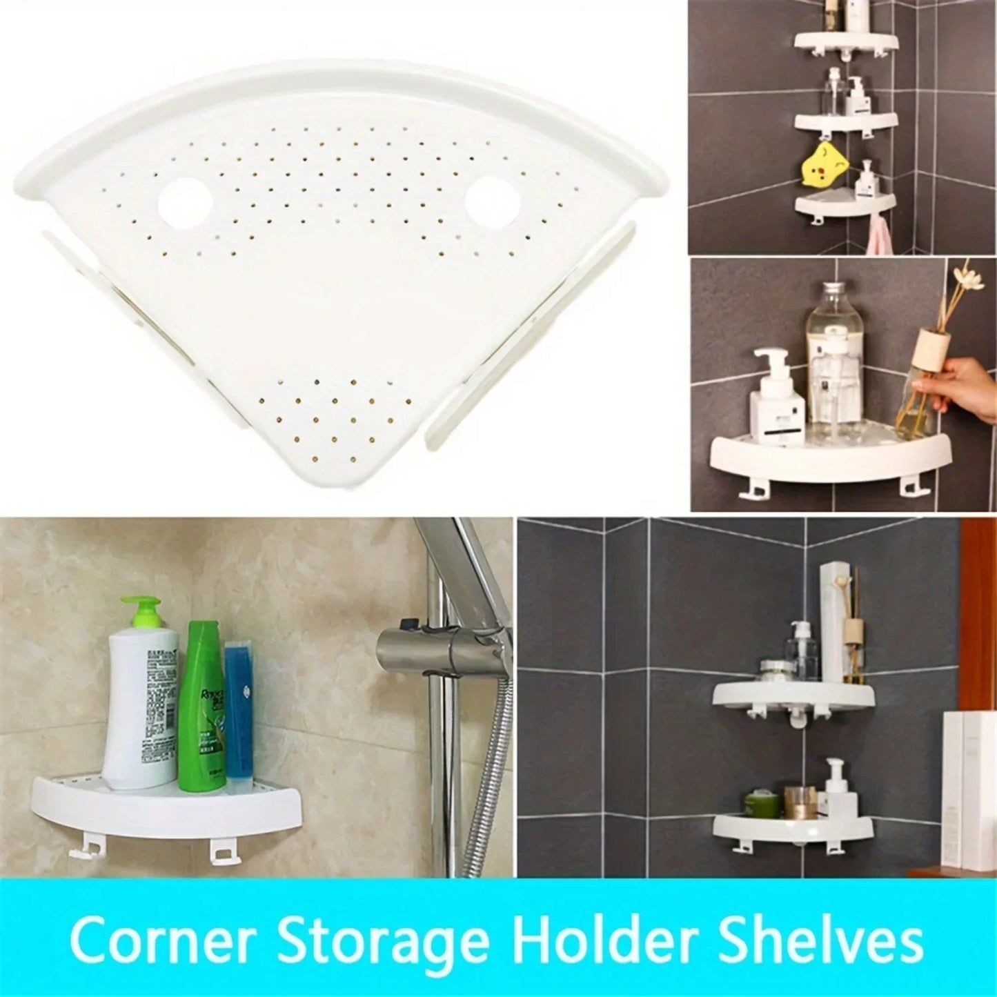Bathroom Wall Corner Shelf Organizer for Kitchen Spaces