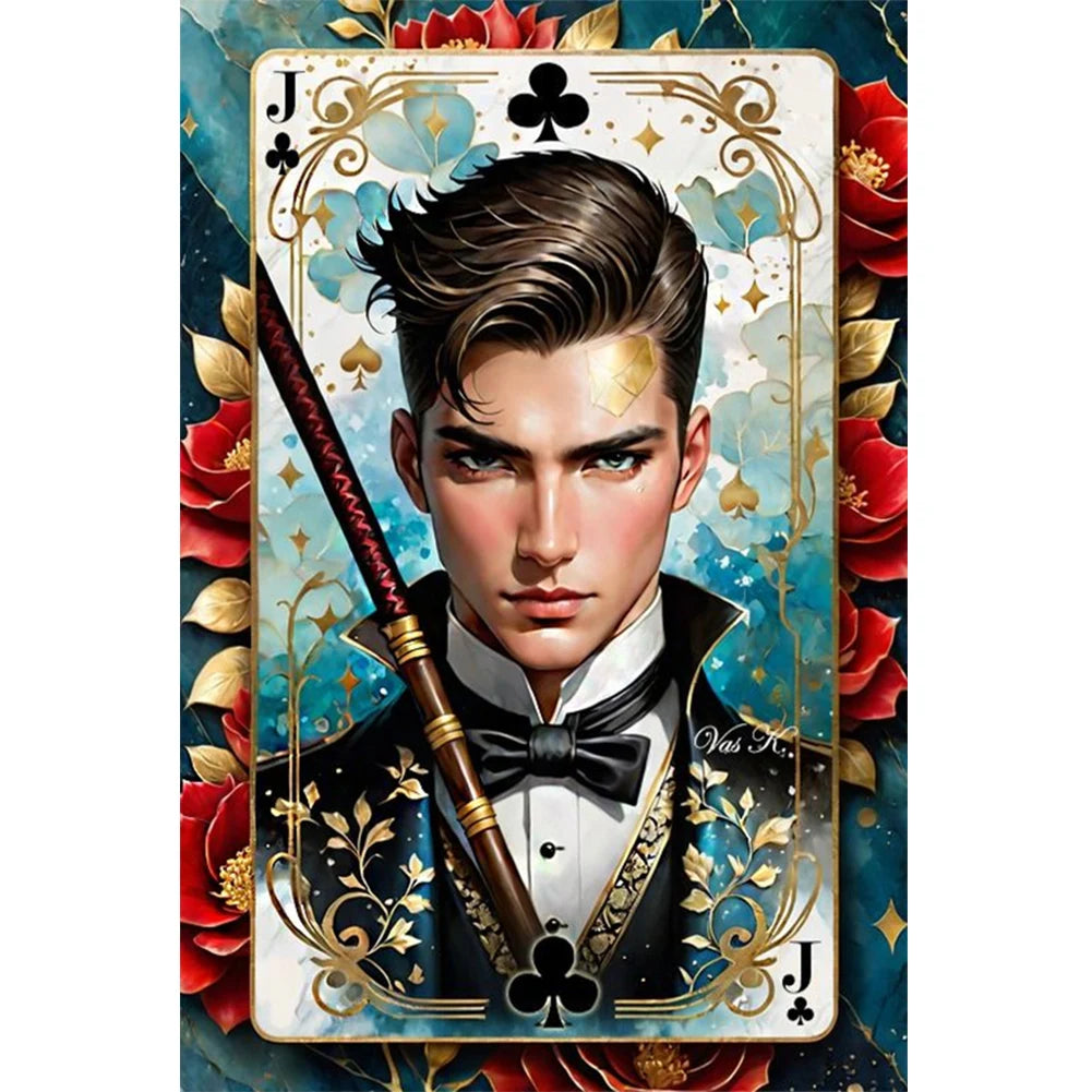 5D DIY Full Round Drill Diamond Painting Poker Character Art