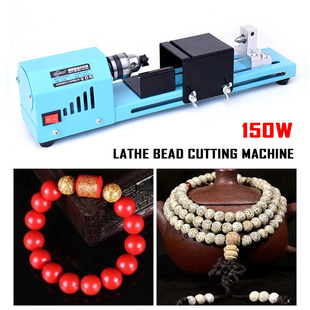 Portable Mini Wood Lathe With Seven Speeds For Tabletop Use