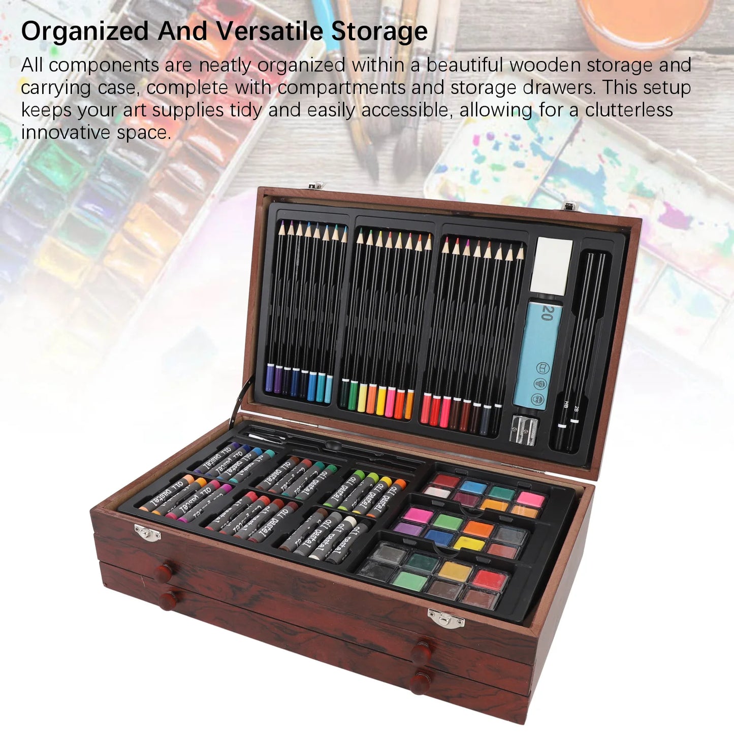 Wooden Art Set Multifunctional Painting and Drawing Kit