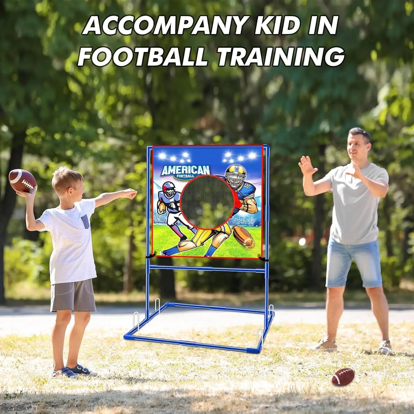 VATOS Football Toss Target Game With 4 Inflatable Balls