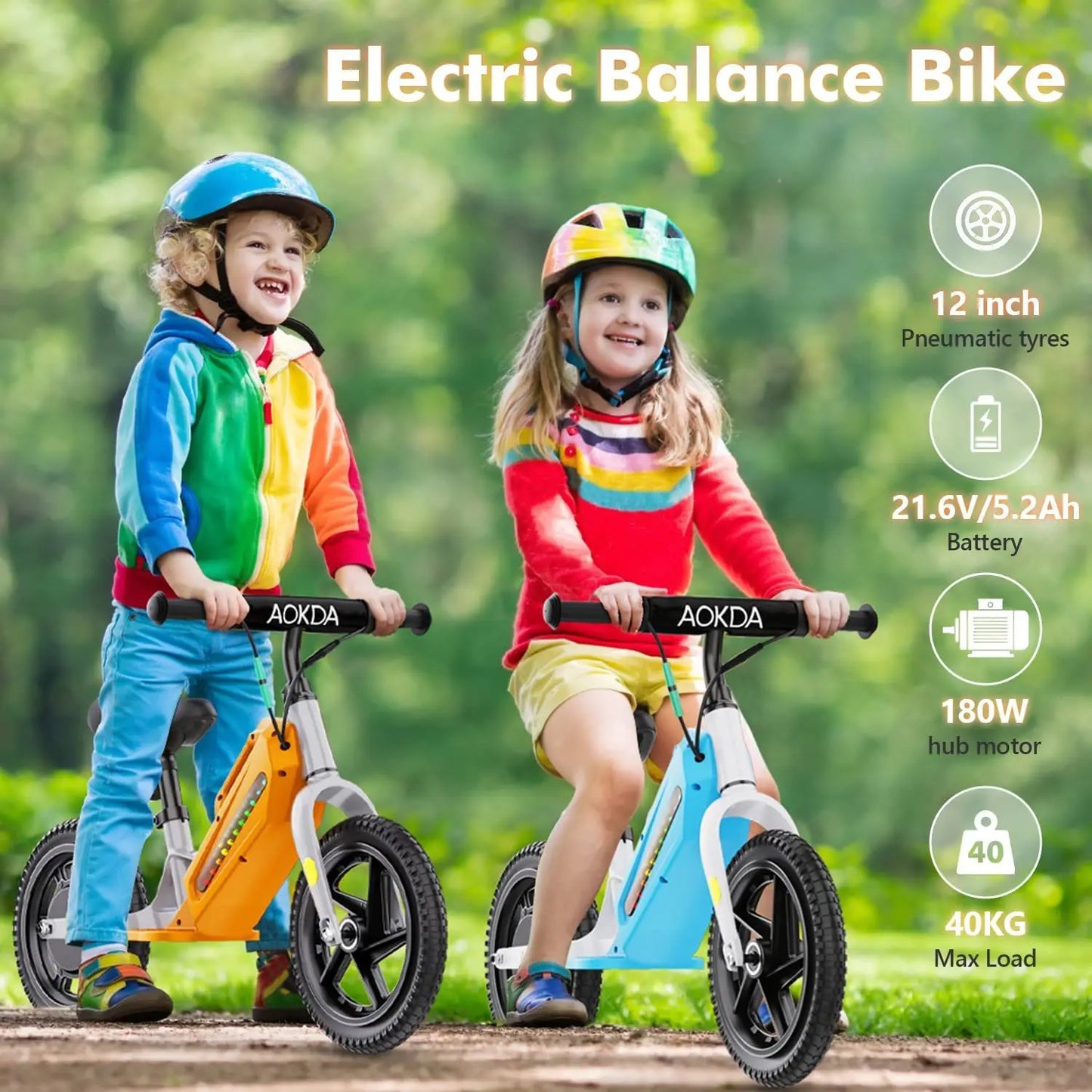 AOKDA K8 Electric Bike for Kids 12 Inch Balance Bicycle
