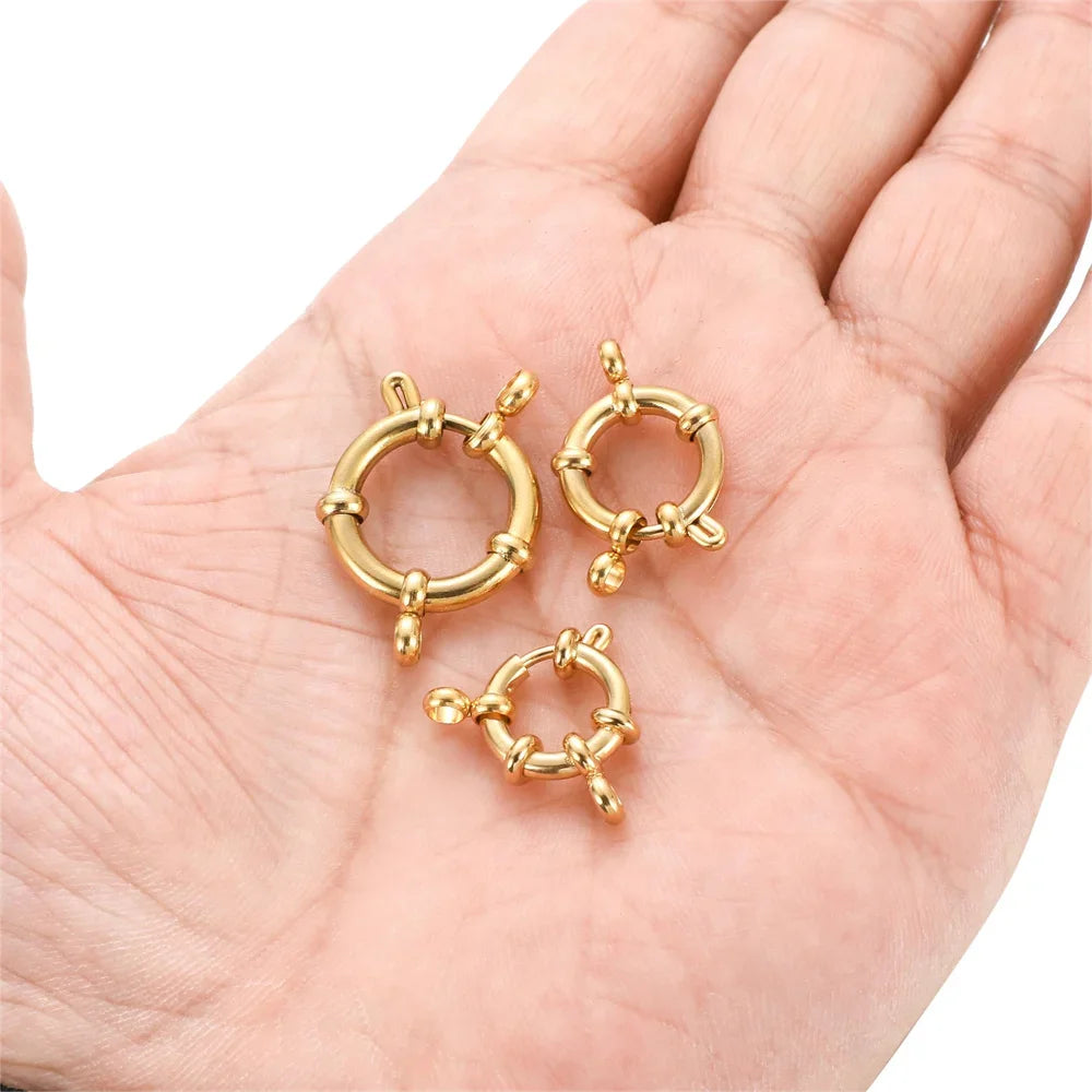 4pcs Gold Stainless Steel Spring Clasps for DIY Jewelry Making