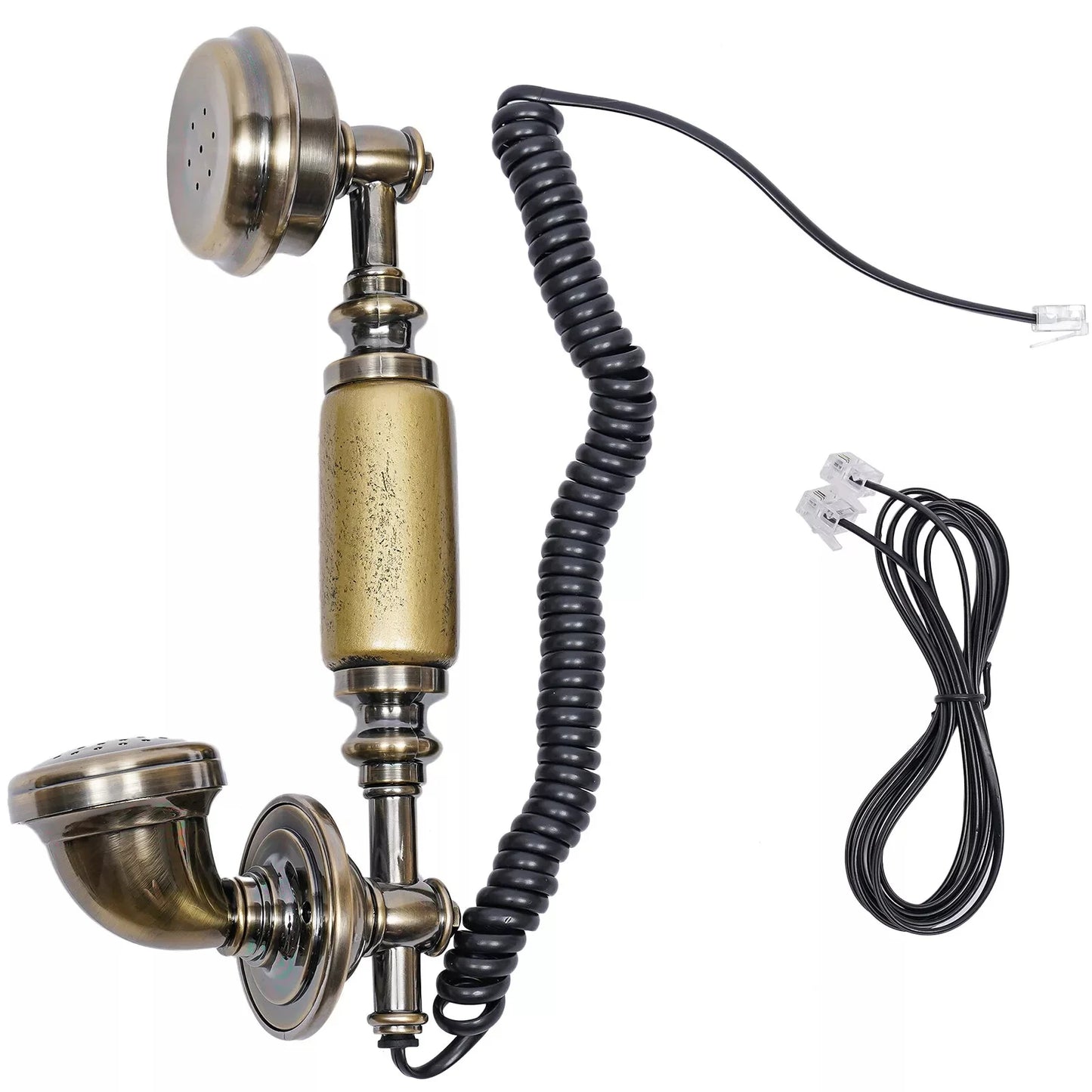 European Style Antique Rotary Dial Desk Phone in Gold