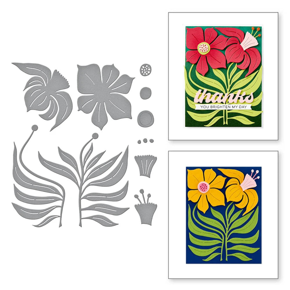 Elegant Flower Bud Sprig Metal Cutting Dies for DIY Crafts