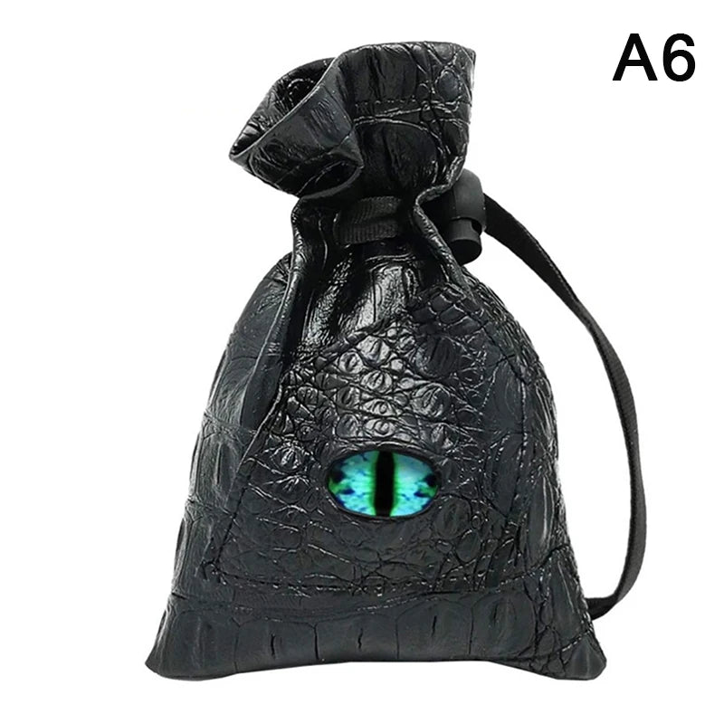 PU Leather Drawstring Dice Bag For DND Tarot Cards Storage